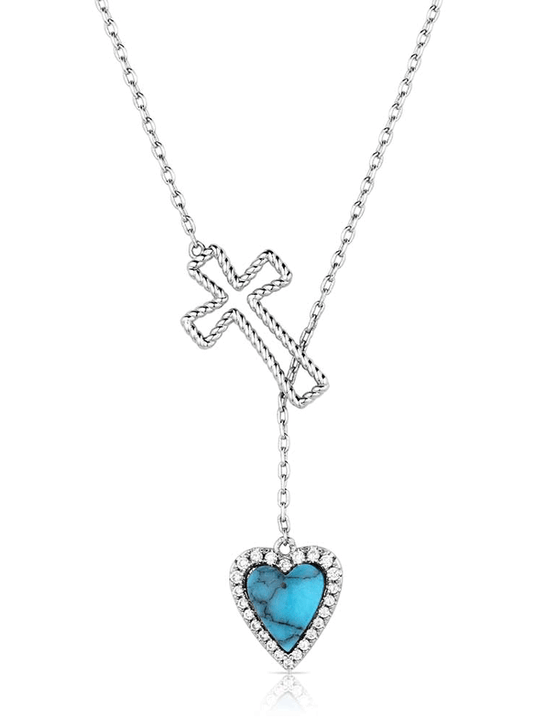 Montana Silversmiths NC6225 Womens Anchored in Love and Faith Necklace Silver front view. If you need any assistance with this item or the purchase of this item please call us at five six one seven four eight eight eight zero one Monday through Saturday 10:00a.m EST to 8:00 p.m EST
