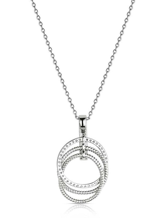 Montana Silversmiths NC6388 Womens Circle the West Necklace Silver back view. If you need any assistance with this item or the purchase of this item please call us at five six one seven four eight eight eight zero one Monday through Saturday 10:00a.m EST to 8:00 p.m EST