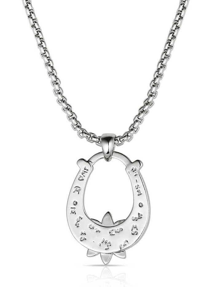 Montana Silversmiths NC6401 Womens Spring Pastures Necklace Silver And Turquoise front view. If you need any assistance with this item or the purchase of this item please call us at five six one seven four eight eight eight zero one Monday through Saturday 10:00a.m EST to 8:00 p.m EST