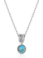 Montana Silversmiths NC6483 Womens Trailing Turquoise Necklace Silver front view. If you need any assistance with this item or the purchase of this item please call us at five six one seven four eight eight eight zero one Monday through Saturday 10:00a.m EST to 8:00 p.m EST
