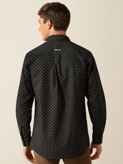 Ariat 10058994 Mens Seymour Fitted Long Sleeve Shirt Dark Grey back view. If you need any assistance with this item or the purchase of this item please call us at five six one seven four eight eight eight zero one Monday through Saturday 10:00a.m EST to 8:00 p.m EST

