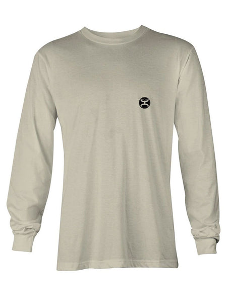 Hooey HT1534CR Sunset Bronc Long Sleeve T-Shirt Cream front view. If you need any assistance with this item or the purchase of this item please call us at five six one seven four eight eight eight zero one Monday through Saturday 10:00a.m EST to 8:00 p.m EST