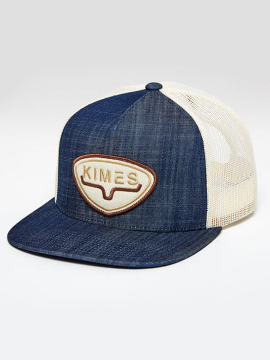 Kimes Ranch CONWAY Trucker Hat Denim side view. If you need any assistance with this item or the purchase of this item please call us at five six one seven four eight eight eight zero one Monday through Saturday 10:00a.m EST to 8:00 p.m EST