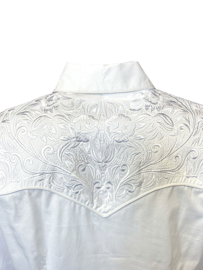 Rockmount 7859-WHT Women's Vintage Tooling Embroidered Western Shirt White front view. If you need any assistance with this item or the purchase of this item please call us at five six one seven four eight eight eight zero one Monday through Saturday 10:00a.m EST to 8:00 p.m EST