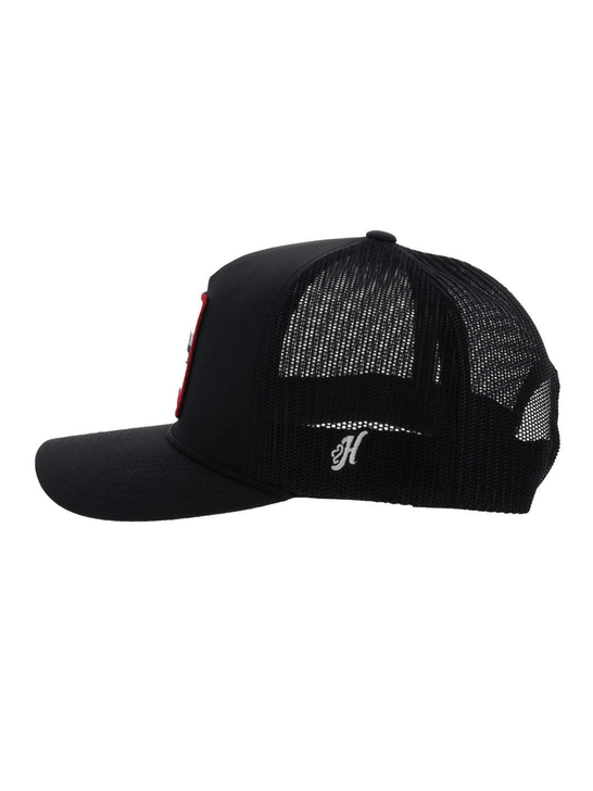 Hooey 2274T-BK PABST BLUE RIBBON High Profile Snapback Hat Black side view. If you need any assistance with this item or the purchase of this item please call us at five six one seven four eight eight eight zero one Monday through Saturday 10:00a.m EST to 8:00 p.m EST