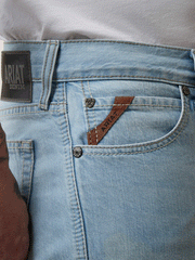 Ariat 10044366 Mens M7 Slim Toro Straight Jean Cali Ultralight front pocket close up. If you need any assistance with this item or the purchase of this item please call us at five six one seven four eight eight eight zero one Monday through Saturday 10:00a.m EST to 8:00 p.m EST