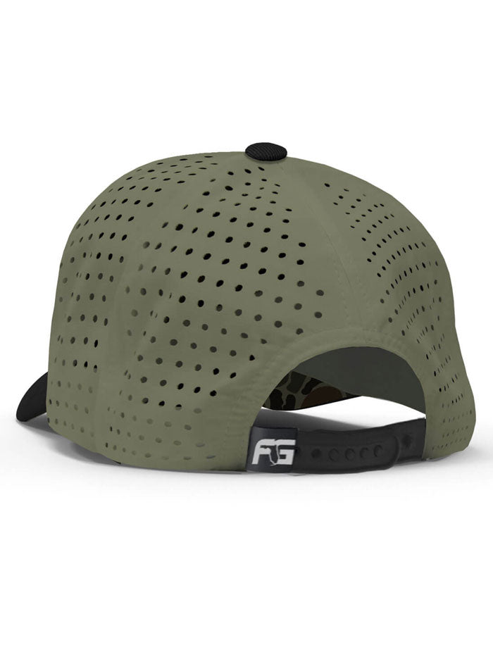 FloGrown FGH-326 Florida Flag Performance Hat Camo Black front and inside view. If you need any assistance with this item or the purchase of this item please call us at five six one seven four eight eight eight zero one Monday through Saturday 10:00a.m EST to 8:00 p.m EST