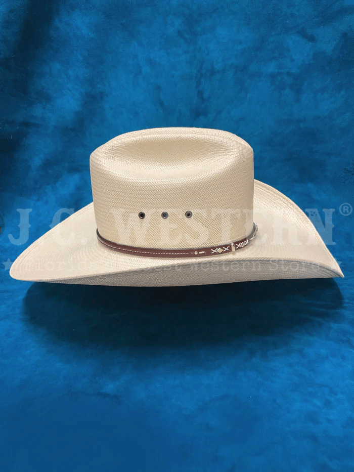Resistol RSHAZE-304281 HAZER 10X George Strait Collection Straw Hat Natural side and front view. If you need any assistance with this item or the purchase of this item please call us at five six one seven four eight eight eight zero one Monday through Saturday 10:00a.m EST to 8:00 p.m EST