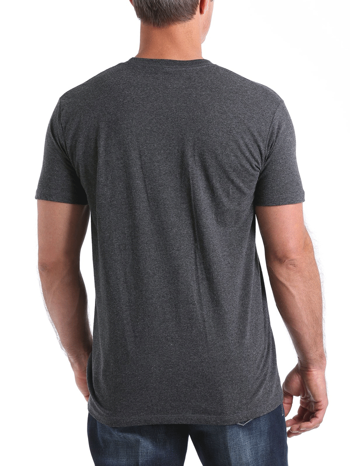 Cinch MTT1690374 Mens Classic Logo Tee Black Heather front view. If you need any assistance with this item or the purchase of this item please call us at five six one seven four eight eight eight zero one Monday through Saturday 10:00a.m EST to 8:00 p.m EST