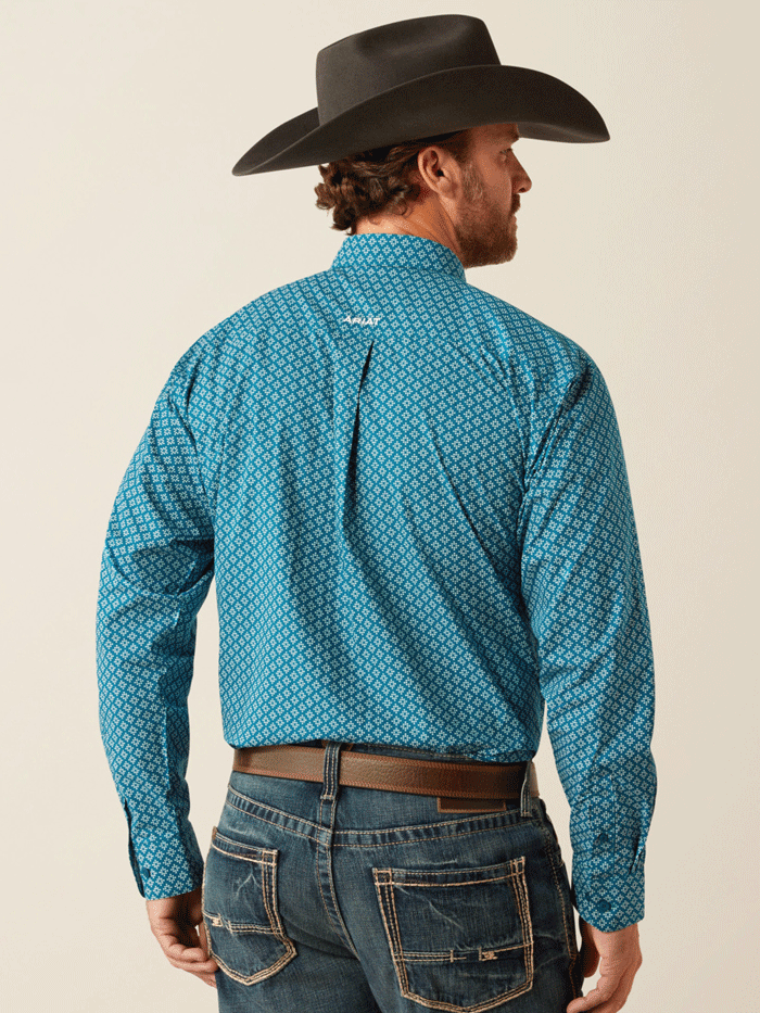 Ariat 10053923 Mens Petey Classic Fit Shirt Dark Teal front. If you need any assistance with this item or the purchase of this item please call us at five six one seven four eight eight eight zero one Monday through Saturday 10:00a.m EST to 8:00 p.m EST