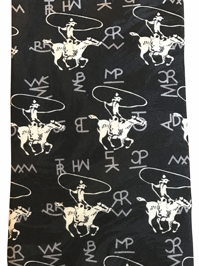 Rockmount 467-BLK Mens Roper And Brands Western Silk Tie Black full view. If you need any assistance with this item or the purchase of this item please call us at five six one seven four eight eight eight zero one Monday through Saturday 10:00a.m EST to 8:00 p.m EST