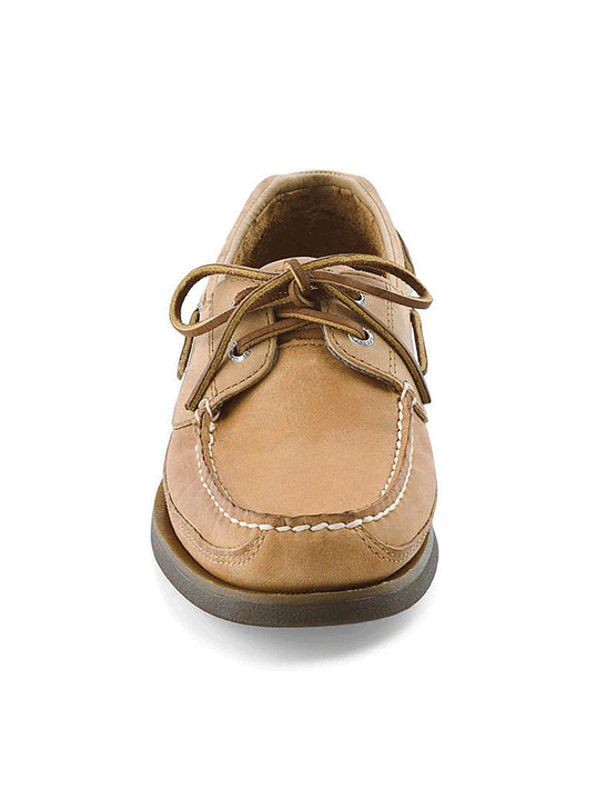 Sperry 0764043 Mens Mako Canoe Moc Boat Shoe Oak Tan full front view. If you need any assistance with this item or the purchase of this item please call us at five six one seven four eight eight eight zero one Monday through Saturday 10:00a.m EST to 8:00 p.m EST