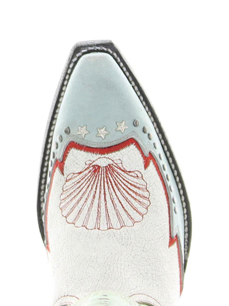 Old Gringo L4073-2 Womens CORALINE Leather Boot Taupe Teal toe view. If you need any assistance with this item or the purchase of this item please call us at five six one seven four eight eight eight zero one Monday through Saturday 10:00a.m EST to 8:00 p.m EST