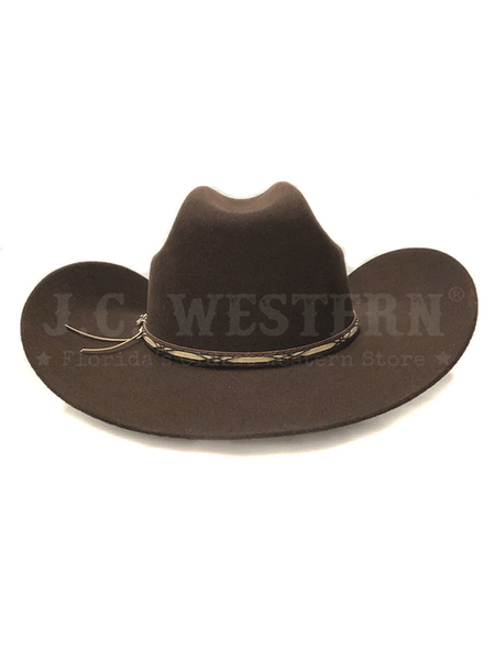 Resistol RWAMSK-304122 Jason Aldean Collection Amarillo Sky Felt Hat Chocolate back view. If you need any assistance with this item or the purchase of this item please call us at five six one seven four eight eight eight zero one Monday through Saturday 10:00a.m EST to 8:00 p.m EST