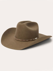 Stetson SFACST-9142B5 Acoustic 6X Cattleman Crown Felt Hat Driftwood side / front view. If you need any assistance with this item or the purchase of this item please call us at five six one seven four eight eight eight zero one Monday through Saturday 10:00a.m EST to 8:00 p.m EST