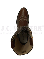 Old West 8163 Kids Western Boot Brown view from above. If you need any assistance with this item or the purchase of this item please call us at five six one seven four eight eight eight zero one Monday through Saturday 10:00a.m EST to 8:00 p.m EST