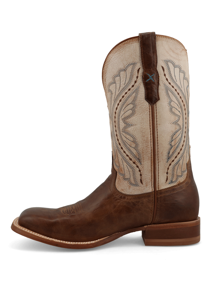 Twisted X MRAL039 Mens Rancher Square Toe Boot Sand And Tobacco Brown front and side view. If you need any assistance with this item or the purchase of this item please call us at five six one seven four eight eight eight zero one Monday through Saturday 10:00a.m EST to 8:00 p.m EST
