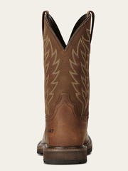 Ariat 10021108 Mens Groundbreaker Wide Square Toe Steel Toe Work Boots Brown back view. If you need any assistance with this item or the purchase of this item please call us at five six one seven four eight eight eight zero one Monday through Saturday 10:00a.m EST to 8:00 p.m EST