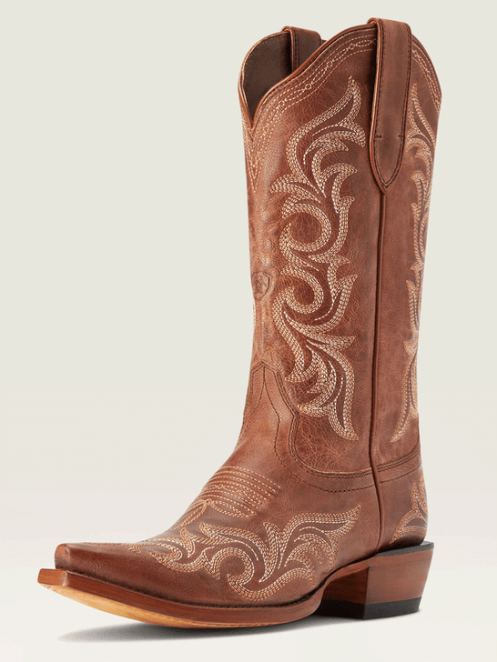 Ariat 10042382 Womens Hazen Western Boot Whiskey Barrel Copper front and side view. If you need any assistance with this item or the purchase of this item please call us at five six one seven four eight eight eight zero one Monday through Saturday 10:00a.m EST to 8:00 p.m EST