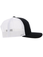 Hooey 2309T-BKWH O-CLASSIC Mid Profile Snapback Trucker Hat White And Black side view. If you need any assistance with this item or the purchase of this item please call us at five six one seven four eight eight eight zero one Monday through Saturday 10:00a.m EST to 8:00 p.m EST