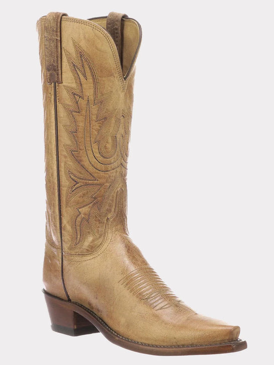 Lucchese N4540.54 Womens SAVANNAH Western Boot Tan side / front view. If you need any assistance with this item or the purchase of this item please call us at five six one seven four eight eight eight zero one Monday through Saturday 10:00a.m EST to 8:00 p.m EST