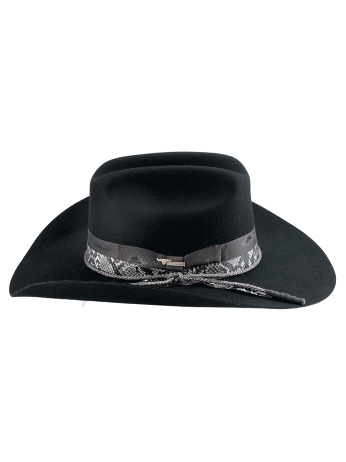 Bullhide TEXAS HOLD'EM 0872BL Premium Wool Hat Black front and side view. If you need any assistance with this item or the purchase of this item please call us at five six one seven four eight eight eight zero one Monday through Saturday 10:00a.m EST to 8:00 p.m EST
