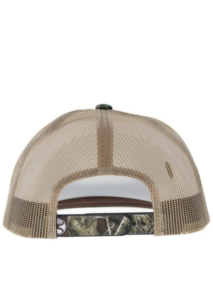 Hooey 2602T-CATN Doc 5-Panel Trucker Snapback Hat Camo Tan side / front view. If you need any assistance with this item or the purchase of this item please call us at five six one seven four eight eight eight zero one Monday through Saturday 10:00a.m EST to 8:00 p.m EST