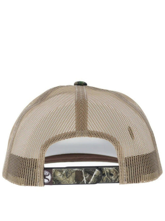 Hooey 2602T-CATN Doc 5-Panel Trucker Snapback Hat Camo Tan back view. If you need any assistance with this item or the purchase of this item please call us at five six one seven four eight eight eight zero one Monday through Saturday 10:00a.m EST to 8:00 p.m EST
