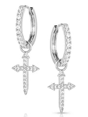 Montana Silversmiths ER5642 Womens Crystal Devotion Cross Earrings Silver front view. If you need any assistance with this item or the purchase of this item please call us at five six one seven four eight eight eight zero one Monday through Saturday 10:00a.m EST to 8:00 p.m EST
