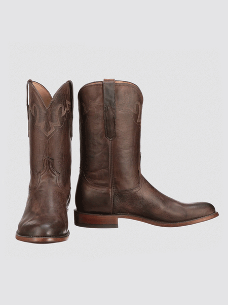 Lucchese CL6510.C2 Mens Sunset Roper Chocolate front and inner side view. If you need any assistance with this item or the purchase of this item please call us at five six one seven four eight eight eight zero one Monday through Saturday 10:00a.m EST to 8:00 p.m EST