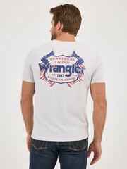 Wrangler 112361828 Mens American Legend Flag Logo T-Shirt Lunar Rock Heather