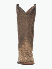 Circle G L8108 Mens Embroidery Round Toe Caiman Boot Brown front view. If you need any assistance with this item or the purchase of this item please call us at five six one seven four eight eight eight zero one Monday through Saturday 10:00a.m EST to 8:00 p.m EST

