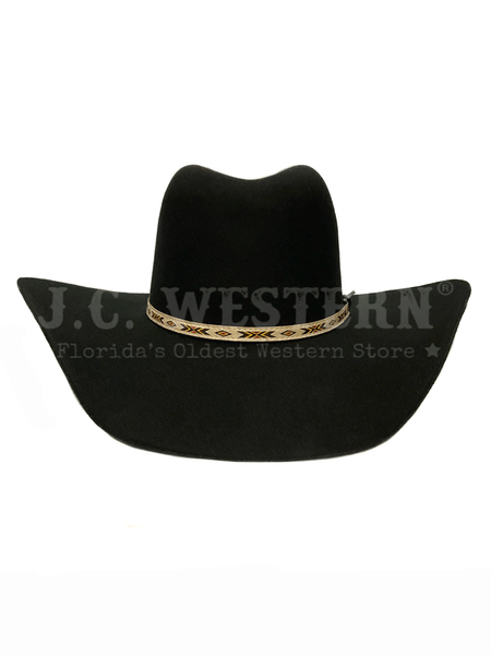 Resistol RWTMPE-914407 TEMPE 3X Western Felt Hat Black full front view. If you need any assistance with this item or the purchase of this item please call us at five six one seven four eight eight eight zero one Monday through Saturday 10:00a.m EST to 8:00 p.m EST