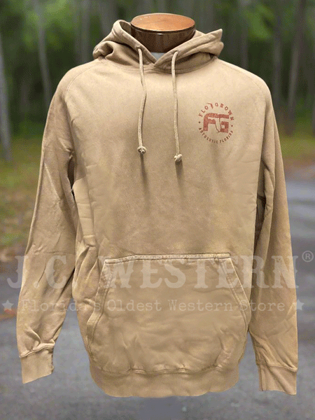 FloGrown FGM-598 Mens Vintage Hoodie Tan front. If you need any assistance with this item or the purchase of this item please call us at five six one seven four eight eight eight zero one Monday through Saturday 10:00a.m EST to 8:00 p.m EST