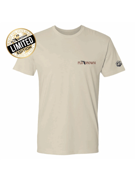 FloGrown FGM-1961 Mens Limited Edition Florida Rodeo Tee Beige front view. If you need any assistance with this item or the purchase of this item please call us at five six one seven four eight eight eight zero one Monday through Saturday 10:00a.m EST to 8:00 p.m EST

