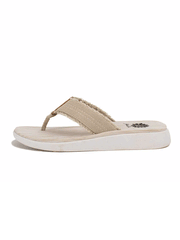 Yellow Box 52609 Womens Gerri Flip Flop Sandals Natural side view. If you need any assistance with this item or the purchase of this item please call us at five six one seven four eight eight eight zero one Monday through Saturday 10:00a.m EST to 8:00 p.m EST