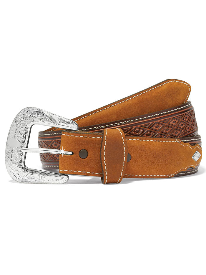 Justin C14185 Mens Diamond Ridge Belt Brown front view. If you need any assistance with this item or the purchase of this item please call us at five six one seven four eight eight eight zero one Monday through Saturday 10:00a.m EST to 8:00 p.m EST