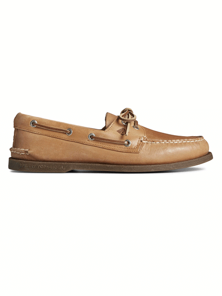 Sperry 0197640 Mens Authentic Original Boat Shoe Sahara Tan outter side view. If you need any assistance with this item or the purchase of this item please call us at five six one seven four eight eight eight zero one Monday through Saturday 10:00a.m EST to 8:00 p.m EST