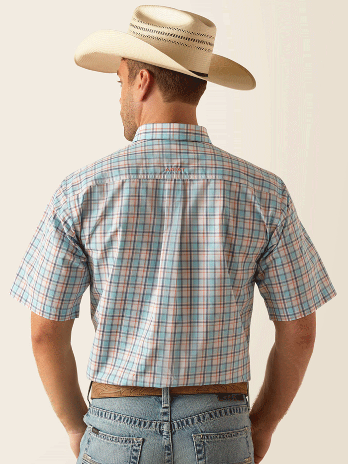 Ariat 10048438 Mens Pro Series Karson Classic Fit Shirt Sky Blue front view. If you need any assistance with this item or the purchase of this item please call us at five six one seven four eight eight eight zero one Monday through Saturday 10:00a.m EST to 8:00 p.m EST