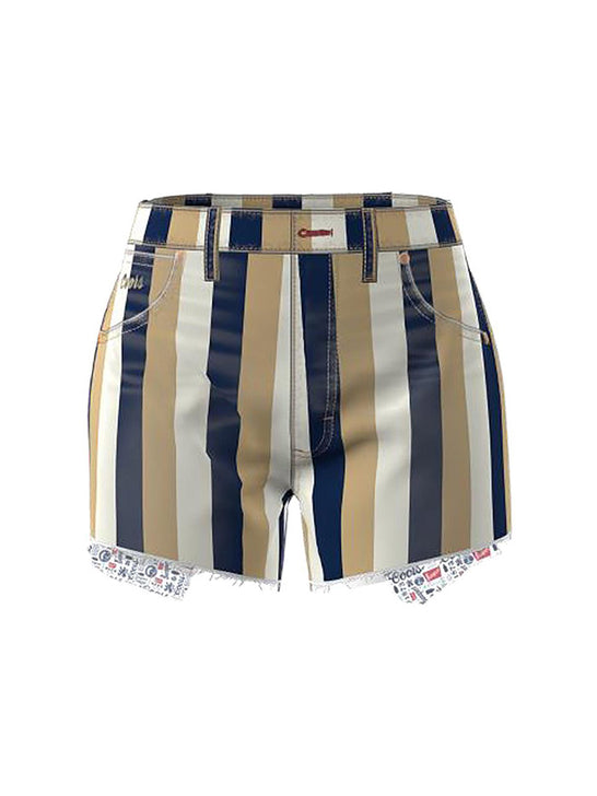 Wrangler 112382898 Womens Reworked Short Coors Stripe front view. If you need any assistance with this item or the purchase of this item please call us at five six one seven four eight eight eight zero one Monday through Saturday 10:00a.m EST to 8:00 p.m EST
