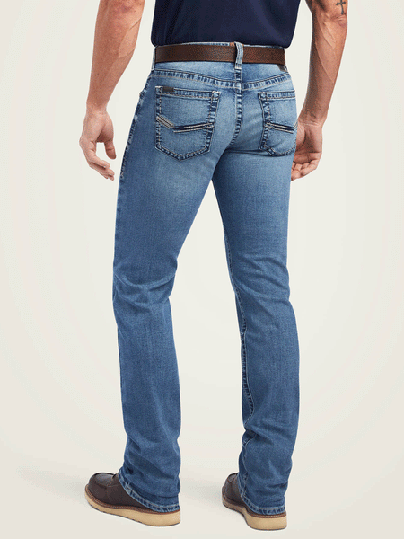 Ariat 10042206 Mens M7 Slim Wessley Straight Jean Gaviota back view. If you need any assistance with this item or the purchase of this item please call us at five six one seven four eight eight eight zero one Monday through Saturday 10:00a.m EST to 8:00 p.m EST