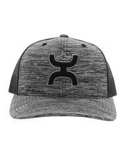 Hooey 2206T-GYBK STERLING Mid Profile Snapback Trucker Hat Black And Grey front view. If you need any assistance with this item or the purchase of this item please call us at five six one seven four eight eight eight zero one Monday through Saturday 10:00a.m EST to 8:00 p.m EST