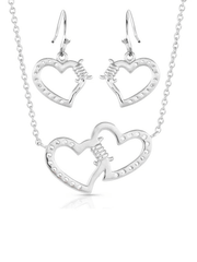 Montana Silversmiths JS5371 Womens Victory in Love Crystal Barbed Wire Jewelry Set Silver back. If you need any assistance with this item or the purchase of this item please call us at five six one seven four eight eight eight zero one Monday through Saturday 10:00a.m EST to 8:00 p.m EST

