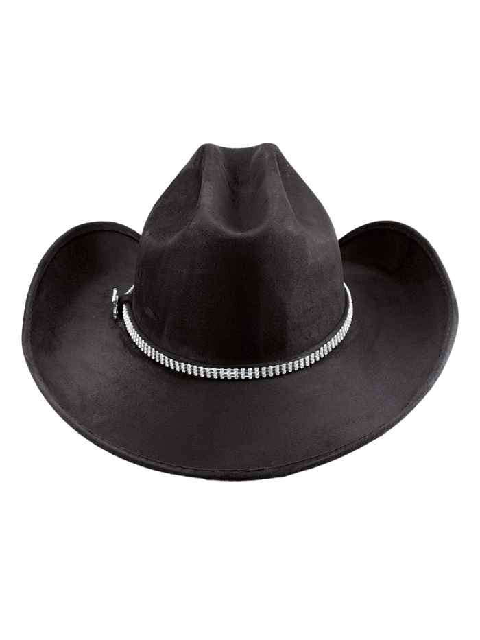 Bullhide BELONG TOGETHER 0876BL Faux Felt Western Hat Black front and side view. If you need any assistance with this item or the purchase of this item please call us at five six one seven four eight eight eight zero one Monday through Saturday 10:00a.m EST to 8:00 p.m EST