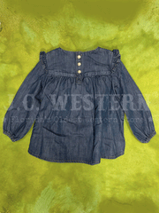 Wrangler 112335365 Infants Long Sleeve Dress Denim back view. If you need any assistance with this item or the purchase of this item please call us at five six one seven four eight eight eight zero one Monday through Saturday 10:00a.m EST to 8:00 p.m EST