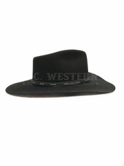 Serratelli VAIL 4X Felt Western Hat Black right side view. If you need any assistance with this item or the purchase of this item please call us at five six one seven four eight eight eight zero one Monday through Saturday 10:00a.m EST to 8:00 p.m EST