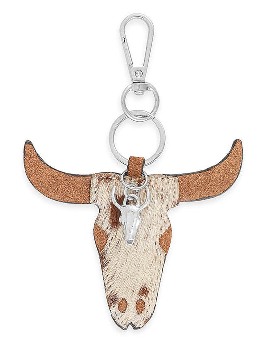 Myra Bag S-11070 Steerhead Ranch Key Fob Tan front view. If you need any assistance with this item or the purchase of this item please call us at five six one seven four eight eight eight zero one Monday through Saturday 10:00a.m EST to 8:00 p.m EST