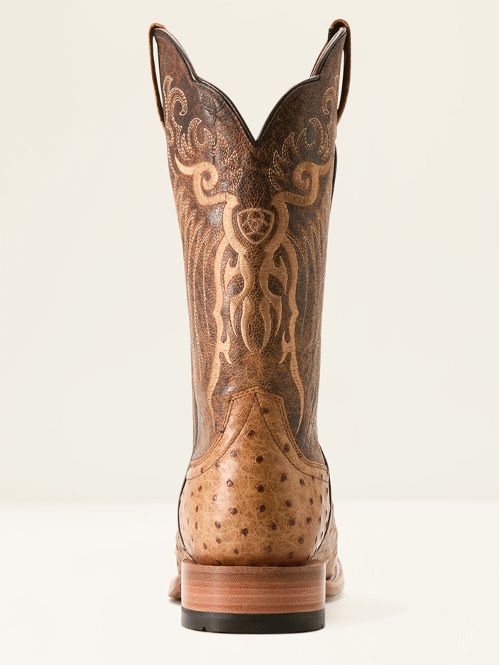 Ariat 10053580 Mens Rio Full Quill Ostrich Cowboy Boot Honey Tan front. If you need any assistance with this item or the purchase of this item please call us at five six one seven four eight eight eight zero one Monday through Saturday 10:00a.m EST to 8:00 p.m EST and side