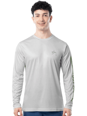 Guy Harvey GHV56926-SGH Mens Titan Bass Performance Sun Protection Top Sport Grey Heather front view. If you need any assistance with this item or the purchase of this item please call us at five six one seven four eight eight eight zero one Monday through Saturday 10:00a.m EST to 8:00 p.m EST