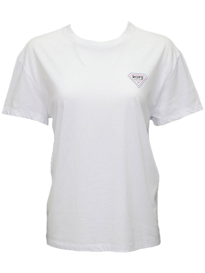 Hooey HT1781WH Womens LIVE BY YOUR OWN RULES RLAG Logo T-Shirt White back view. If you need any assistance with this item or the purchase of this item please call us at five six one seven four eight eight eight zero one Monday through Saturday 10:00a.m EST to 8:00 p.m EST